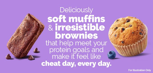 Deliciously soft muffins and irresistible brownies that help meet your protein goals and make it feel like cheat day, everyday.