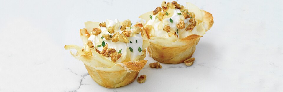 Pear and Mascarpone Phyllo Cups