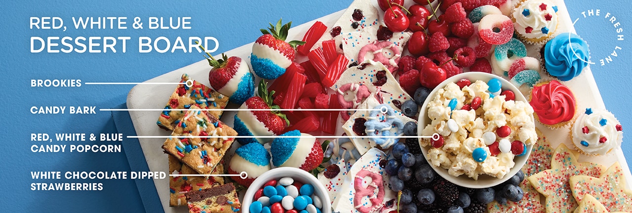 Red White Blue Dessert Board