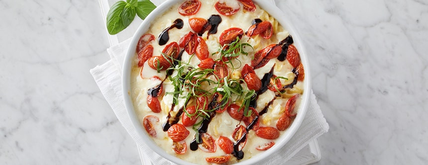 Easy Summer Caprese Mac and Cheese