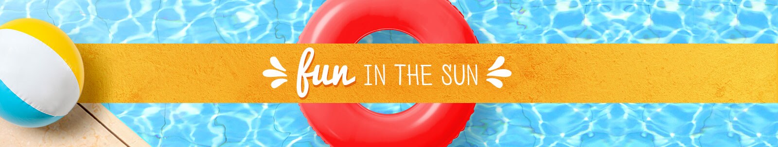 sunblock, beverages, snacks, pool & beach gear